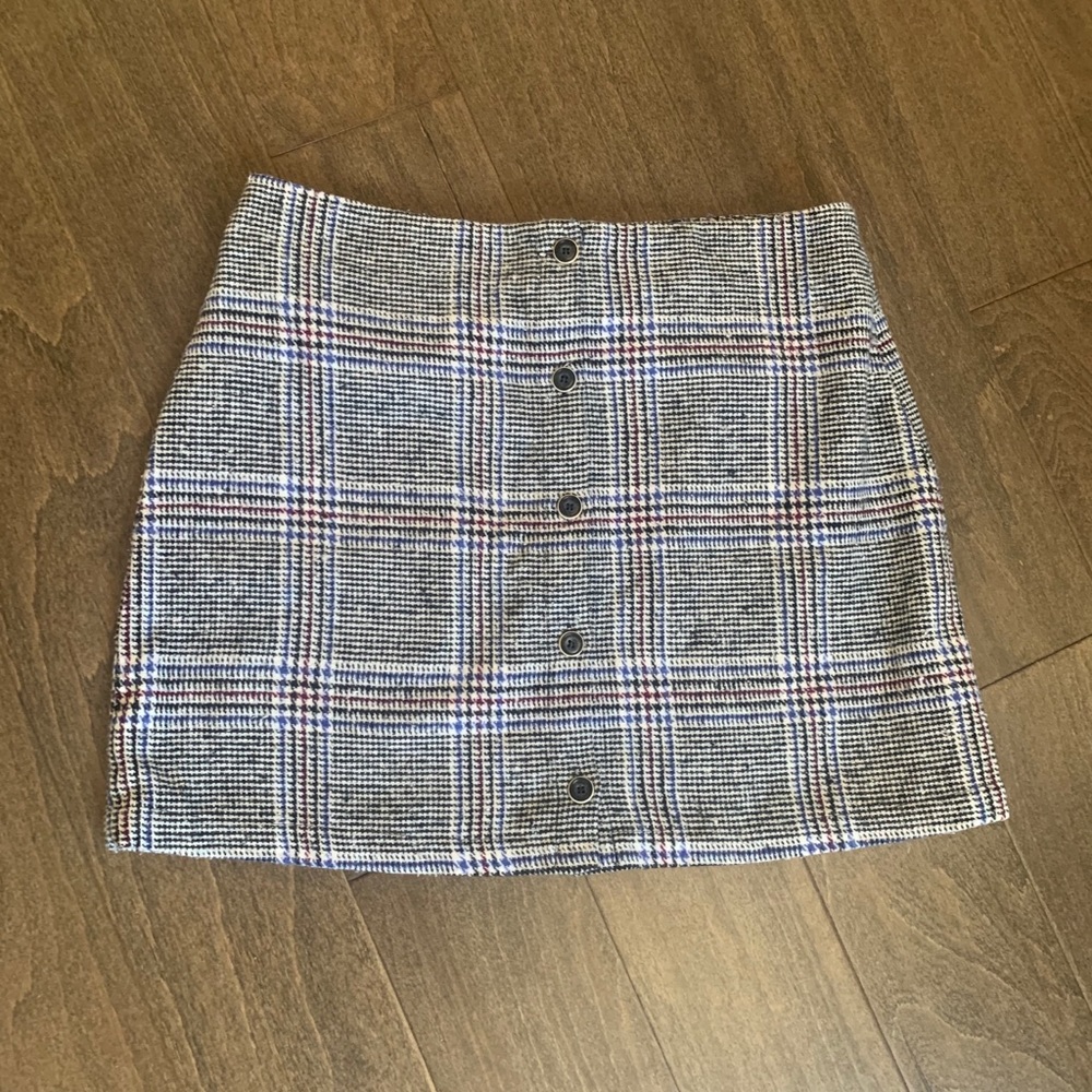 Ivy + Main Plaid Flannel Button Down Skirt
